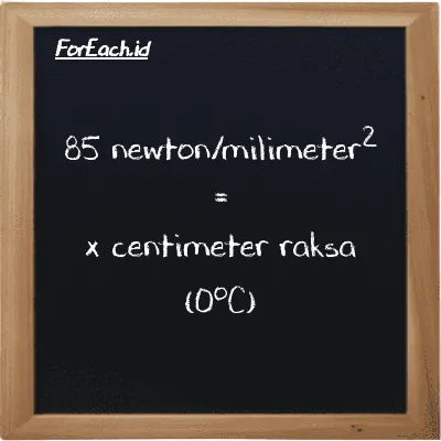 Contoh konversi newton/milimeter<sup>2</sup> ke centimeter raksa (0<sup>o</sup>C) (N/mm<sup>2</sup> ke cmHg)